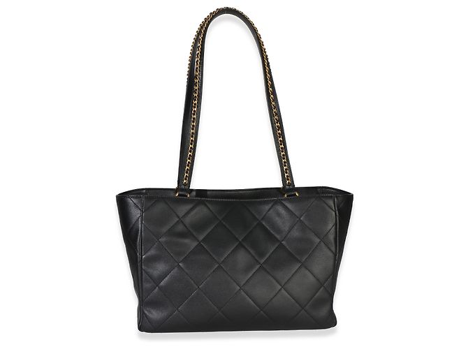 Gabrielle Borsa Shopping Chanel Book Pocket in vitello matelassé nero - vista 2