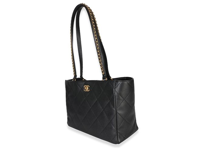 Gabrielle Borsa Shopping Chanel Book Pocket in vitello matelassé nero - vista 3