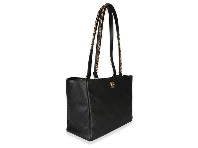Gabrielle Borsa Shopping Chanel Book Pocket in vitello matelassé nero - vista 4