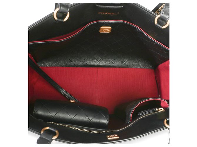 Gabrielle Borsa Shopping Chanel Book Pocket in vitello matelassé nero - vista 5