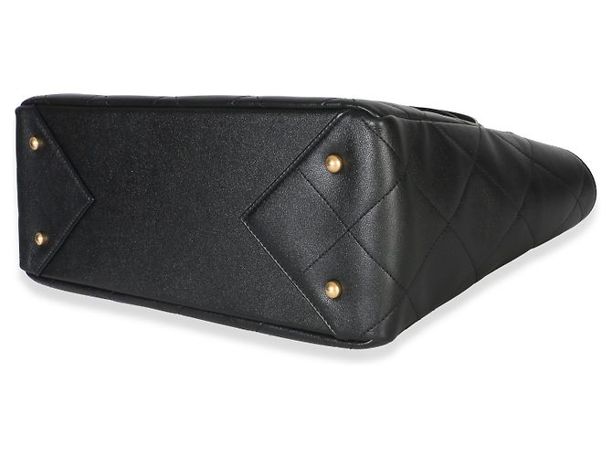 Gabrielle Borsa Shopping Chanel Book Pocket in vitello matelassé nero - vista 6