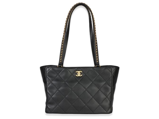 Gabrielle Borsa Shopping Chanel Book Pocket in vitello matelassé nero - vista 8