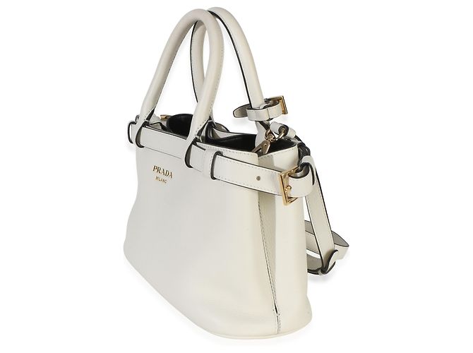 Prada Bolso de hombro Small Belt en Nappa blanco - vista 3