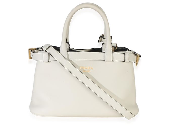 Prada Bolso de hombro Small Belt en Nappa blanco - vista 8