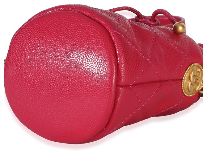 Gabrielle Borsa Mini Bucket Chanel Fuchsia Quilted Caviar Twist Your Buttons Rosa - vista 6