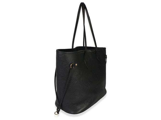 Louis Vuitton Black Giant Monogram Empreinte Neverfull MM Preto - vista 4