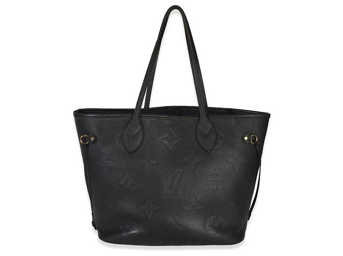Louis Vuitton Black Giant Monogram Empreinte Neverfull MM Preto - vista 8