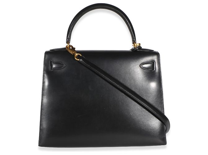 Hermès Vintage Black Box Sellier Kelly 28 GHW Nero - vista 2