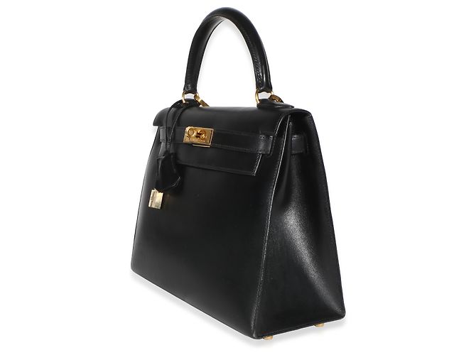 Hermès Vintage Black Box Sellier Kelly 28 GHW Nero - vista 3