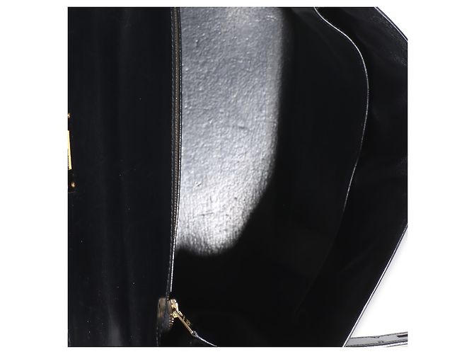 Hermès Vintage Black Box Sellier Kelly 28 GHW Nero - vista 5