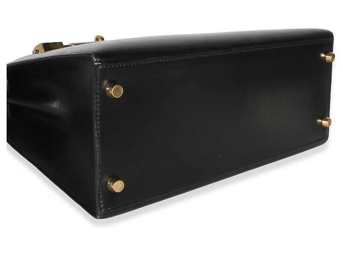 Hermès Vintage Black Box Sellier Kelly 28 GHW Nero - vista 7