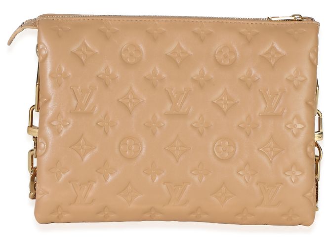 Louis Vuitton Camel Monogram Embossed Lambskin Coussin PM Beige - vista 2