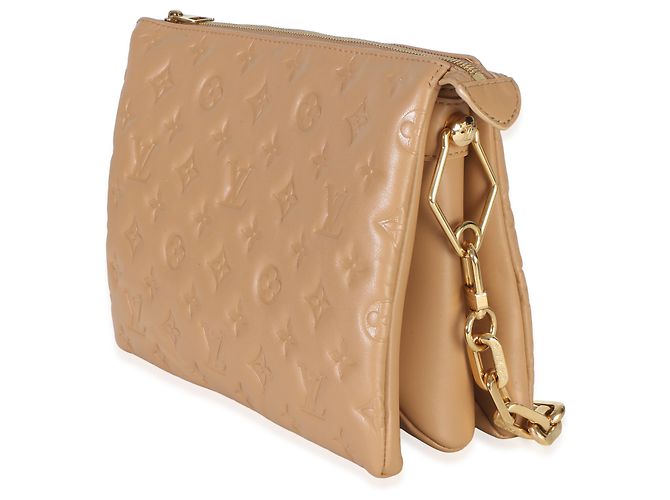 Louis Vuitton Camel Monogram Embossed Lambskin Coussin PM Beige - vista 3