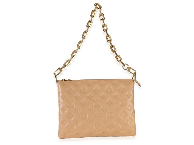 Louis Vuitton Camel Monogram Embossed Lambskin Coussin PM Beige - vista 5