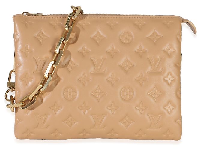 Louis Vuitton Camel Monogram Embossed Lambskin Coussin PM Beige - vista 8
