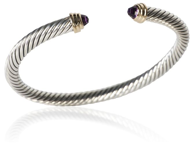 Bracciale Classic Cable David Yurman in oro giallo, argento sterling e ametista - vista 2