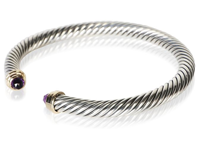 Bracciale Classic Cable David Yurman in oro giallo, argento sterling e ametista - vista 3
