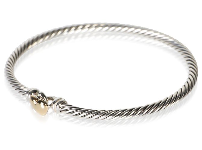 Bracciale Cable Heart David Yurman in Oro Giallo e Argento Sterling - vista 3