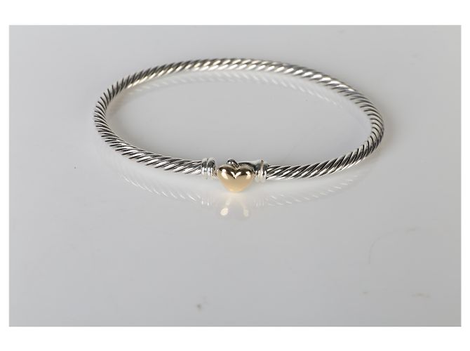 Bracciale Cable Heart David Yurman in Oro Giallo e Argento Sterling - vista 5