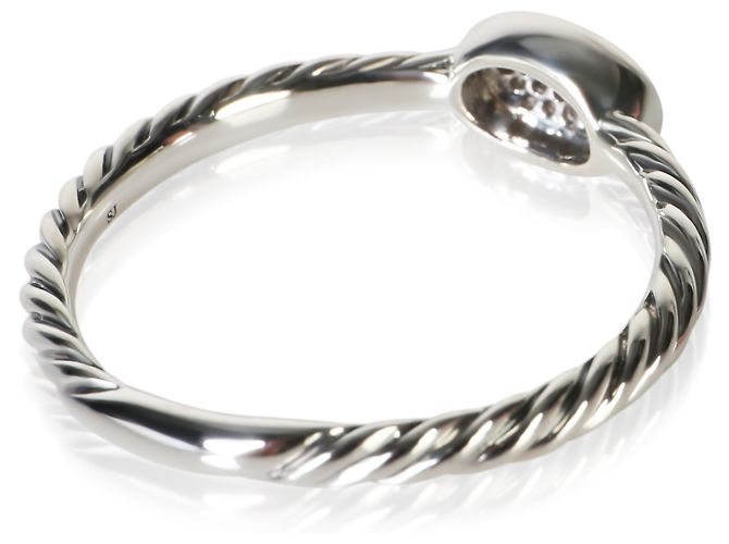 Anello stacking Cable in argento sterling e diamanti David Yurman - vista 4