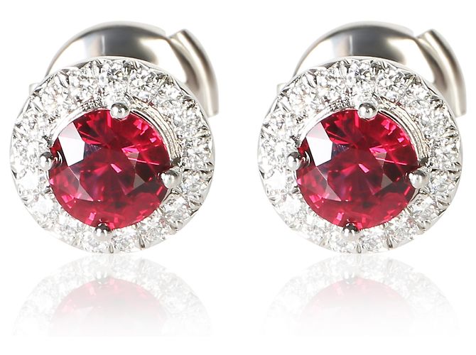 Orecchini Soleste in platino, rubini e diamanti Tiffany & Co. - vista 4