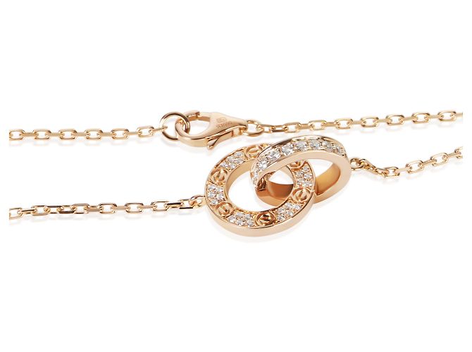 Collana Love Cartier in oro rosa e diamanti - vista 2