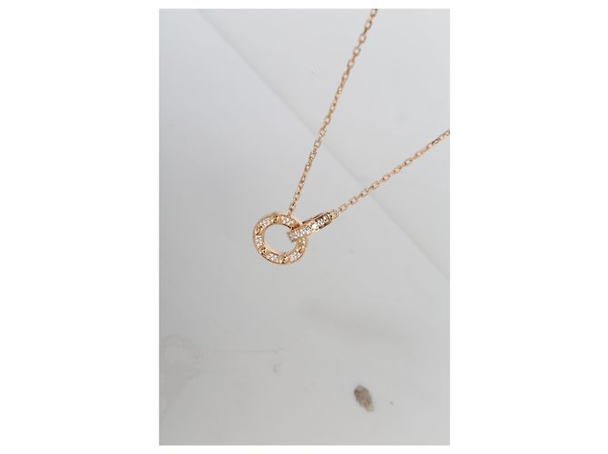 Collana Love Cartier in oro rosa e diamanti - vista 5