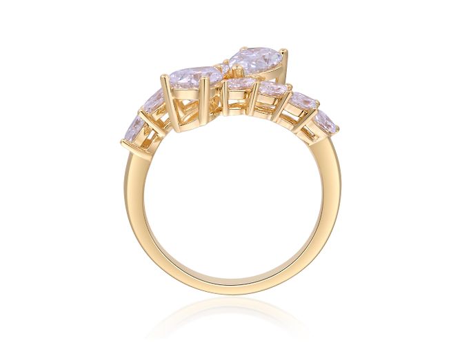 Autre Marque Ring aus Gelbgold mit Labor-Diamanten 2.13 ctw - Ansicht 2