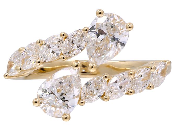 Autre Marque Ring aus Gelbgold mit Labor-Diamanten 2.13 ctw - Ansicht 3
