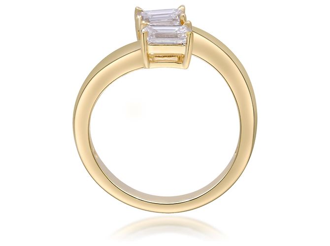 Autre Marque Ring aus Gelbgold mit Labor diamanten 1.11 ctw - Ansicht 2