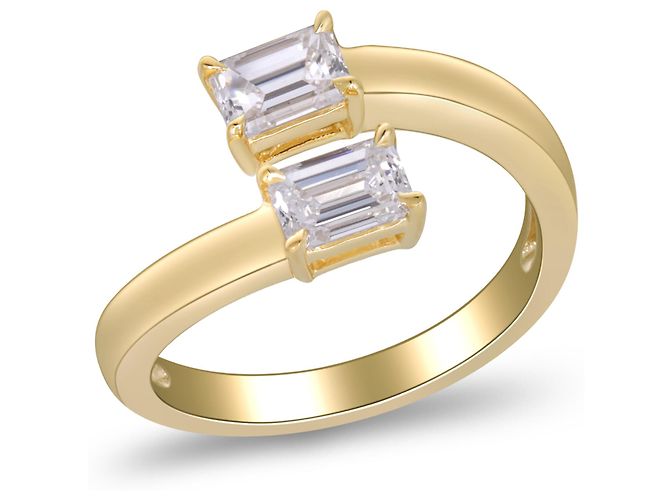 Autre Marque Ring aus Gelbgold mit Labor diamanten 1.11 ctw - Ansicht 3