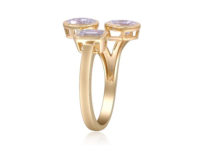 Autre Marque Anello in oro giallo con diamanti di laboratorio 1.52 ctw - vista 2