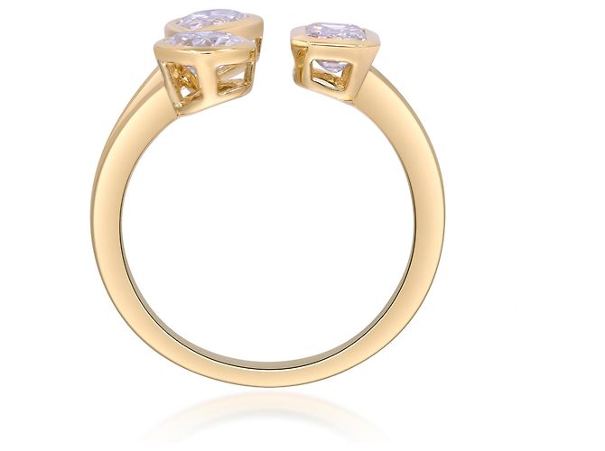 Autre Marque Anello in oro giallo con diamanti di laboratorio 1.52 ctw - vista 3