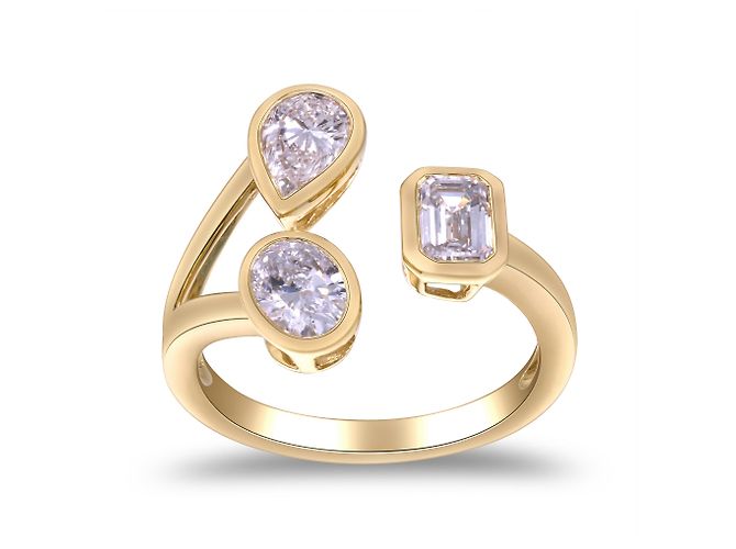 Autre Marque Anello in oro giallo con diamanti di laboratorio 1.52 ctw - vista 4