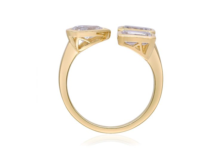 Autre Marque Ring aus Gelbgold mit Labor-Diamanten 1.95 ctw - Ansicht 2