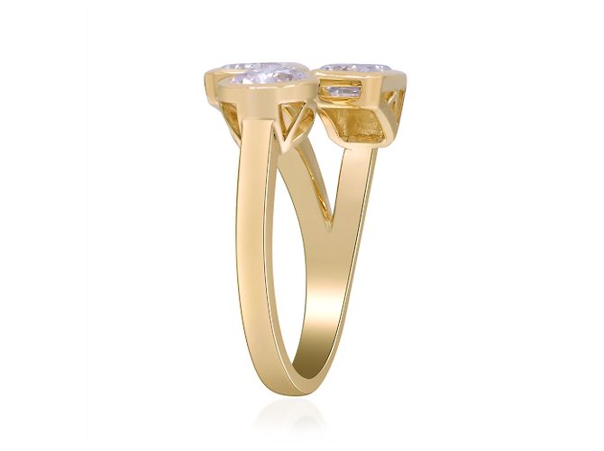 Autre Marque Ring aus Gelbgold mit Labor-Diamanten 1.95 ctw - Ansicht 3