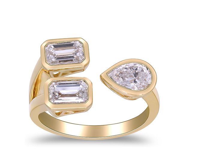 Autre Marque Ring aus Gelbgold mit Labor-Diamanten 1.95 ctw - Ansicht 4