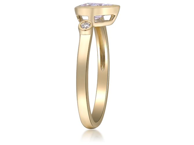 Autre Marque Anello in oro giallo con diamanti di laboratorio 0.67 ctw - vista 2