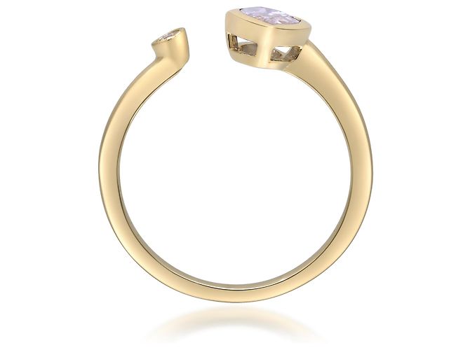 Autre Marque Anello in oro giallo con diamanti di laboratorio 0.67 ctw - vista 3