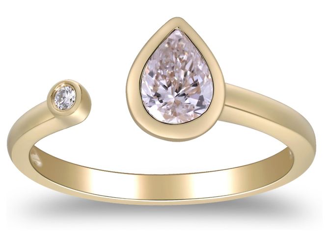 Autre Marque Anello in oro giallo con diamanti di laboratorio 0.67 ctw - vista 4