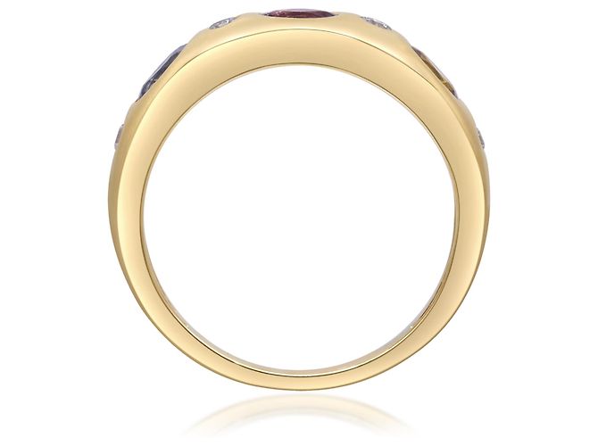 Autre Marque Anello in oro giallo, zaffiro e diamante - vista 2