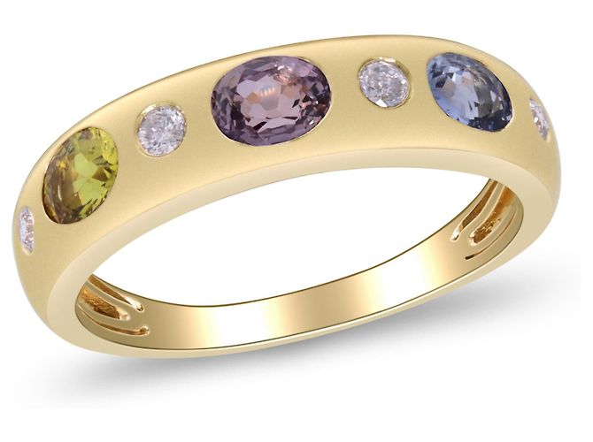 Autre Marque Anello in oro giallo, zaffiro e diamante - vista 3