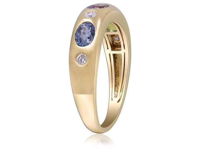 Autre Marque Anello in oro giallo, zaffiro e diamante - vista 4