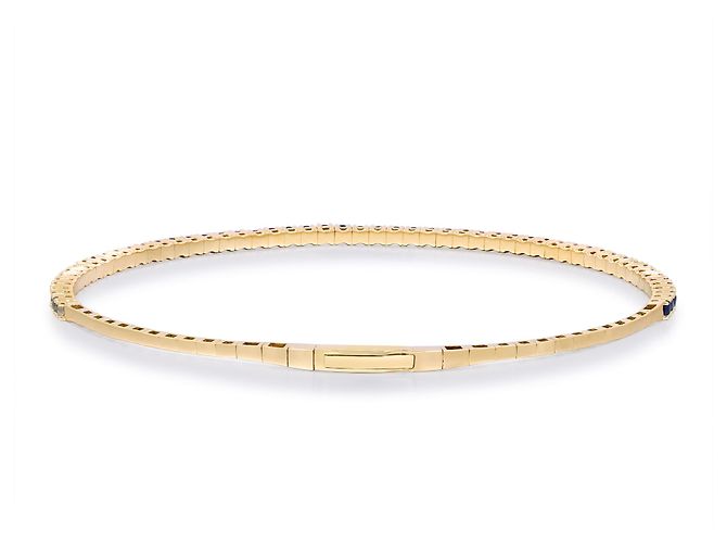 Autre Marque Bracciale rigido flessibile in oro giallo con zaffiri arcobaleno - vista 3