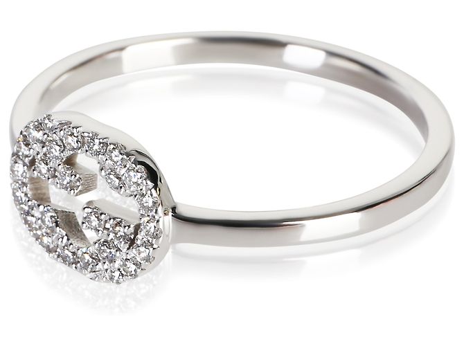 Gucci Interlocking G Ring aus Weißgold und Diamanten - Ansicht 3