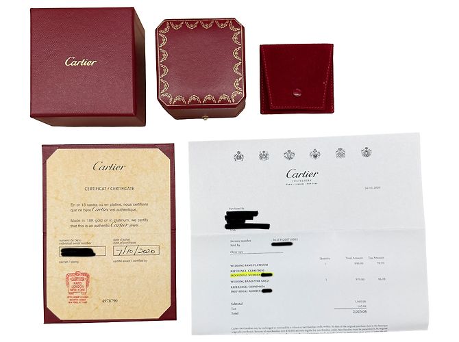 Love Anello Cartier Platinum 1895 2mm Band - vista 5