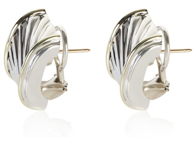 Orecchini Cable David Yurman in oro giallo e argento sterling - vista 2