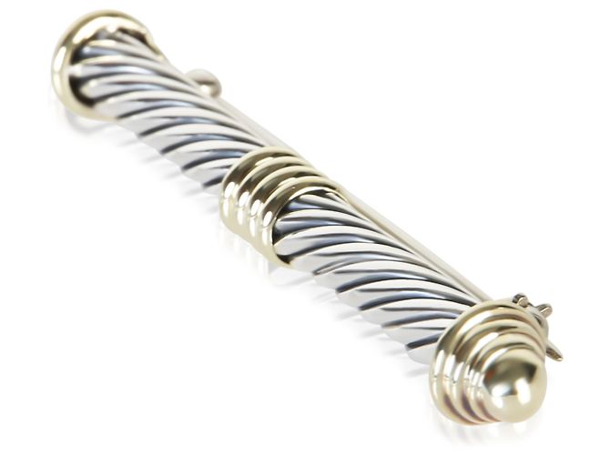 Spilla Cable David Yurman in oro giallo e argento sterling - vista 2