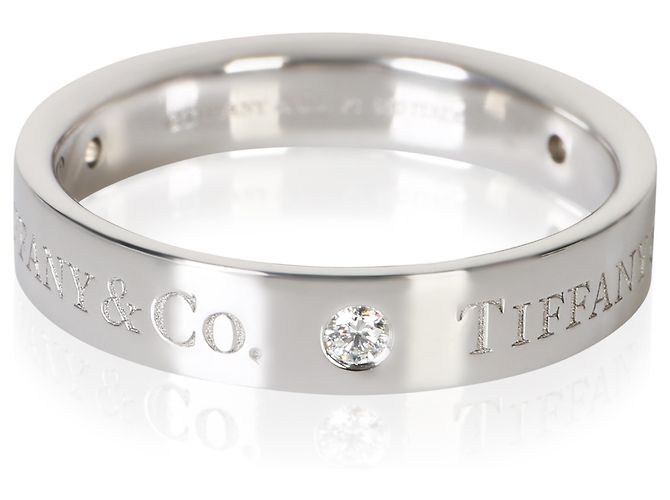 Tiffany & Co. T&Co. Ring 4mm aus Platin und Diamanten - Ansicht 2