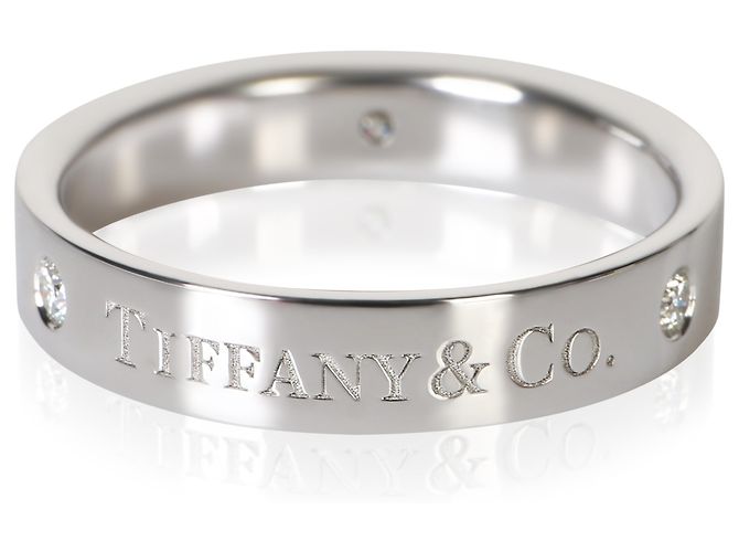 Tiffany & Co. T&Co. Ring 4mm aus Platin und Diamanten - Ansicht 3